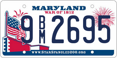 MD license plate 9BM2695