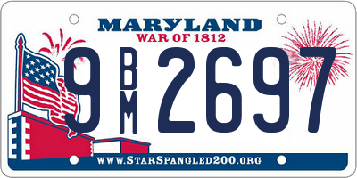 MD license plate 9BM2697