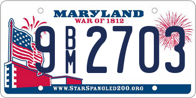 MD license plate 9BM2703