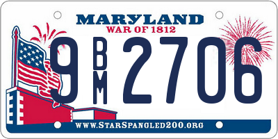 MD license plate 9BM2706