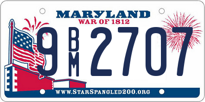 MD license plate 9BM2707