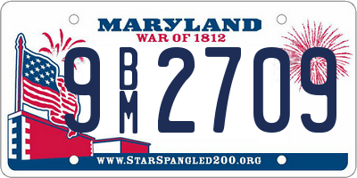 MD license plate 9BM2709