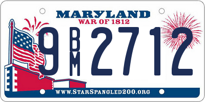 MD license plate 9BM2712