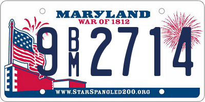 MD license plate 9BM2714