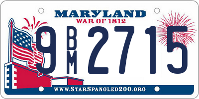 MD license plate 9BM2715