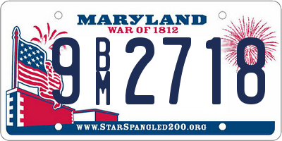 MD license plate 9BM2718