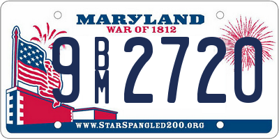 MD license plate 9BM2720