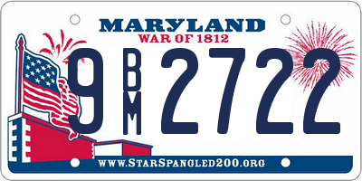 MD license plate 9BM2722