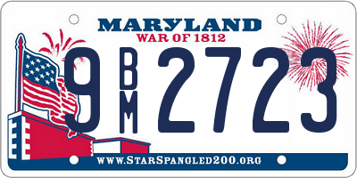 MD license plate 9BM2723