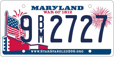 MD license plate 9BM2727