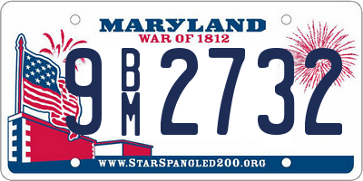 MD license plate 9BM2732