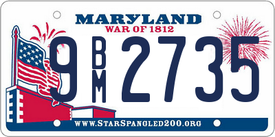 MD license plate 9BM2735