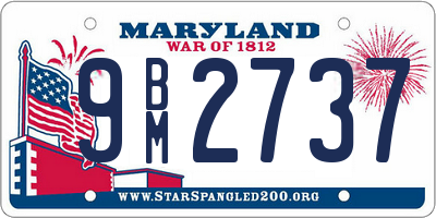 MD license plate 9BM2737