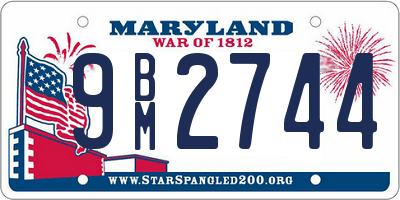 MD license plate 9BM2744