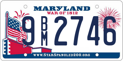 MD license plate 9BM2746