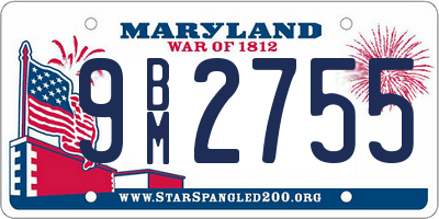 MD license plate 9BM2755