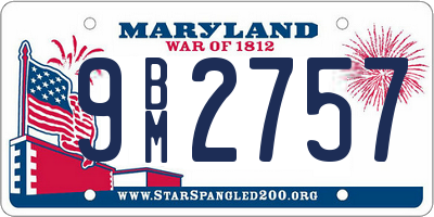 MD license plate 9BM2757