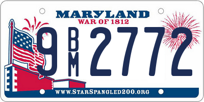 MD license plate 9BM2772