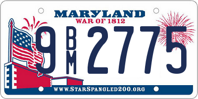 MD license plate 9BM2775