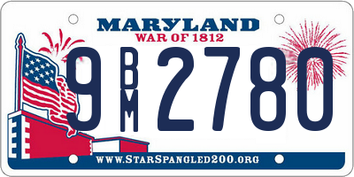 MD license plate 9BM2780