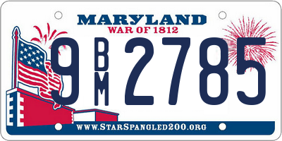 MD license plate 9BM2785