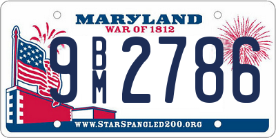 MD license plate 9BM2786