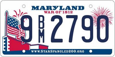 MD license plate 9BM2790