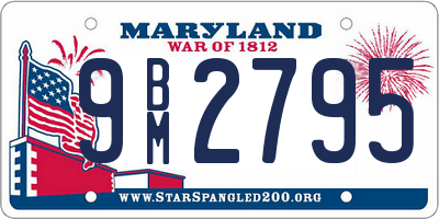 MD license plate 9BM2795