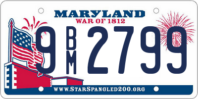 MD license plate 9BM2799