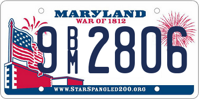 MD license plate 9BM2806