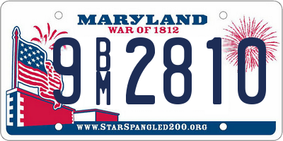 MD license plate 9BM2810