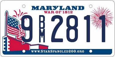 MD license plate 9BM2811