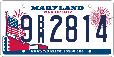 MD license plate 9BM2814