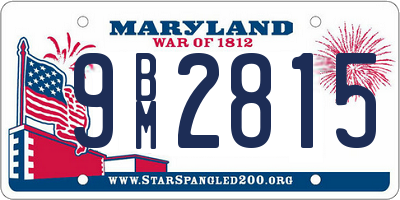 MD license plate 9BM2815