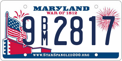 MD license plate 9BM2817