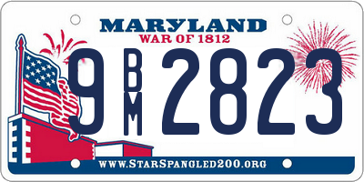 MD license plate 9BM2823