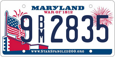 MD license plate 9BM2835