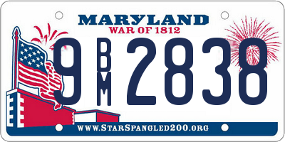 MD license plate 9BM2838