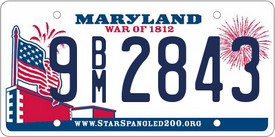 MD license plate 9BM2843