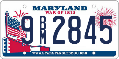 MD license plate 9BM2845