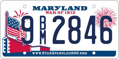 MD license plate 9BM2846