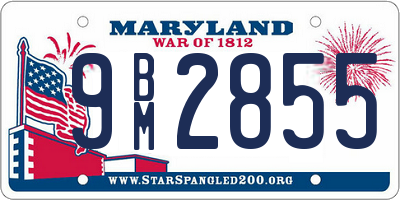 MD license plate 9BM2855