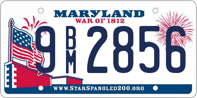 MD license plate 9BM2856