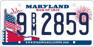 MD license plate 9BM2859