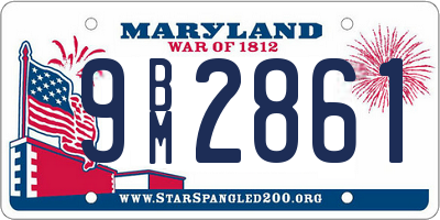 MD license plate 9BM2861