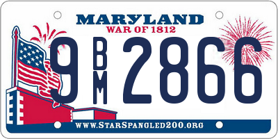 MD license plate 9BM2866