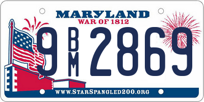 MD license plate 9BM2869