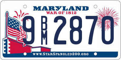 MD license plate 9BM2870