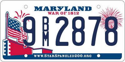 MD license plate 9BM2878