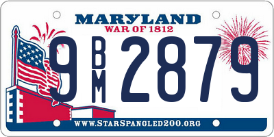 MD license plate 9BM2879